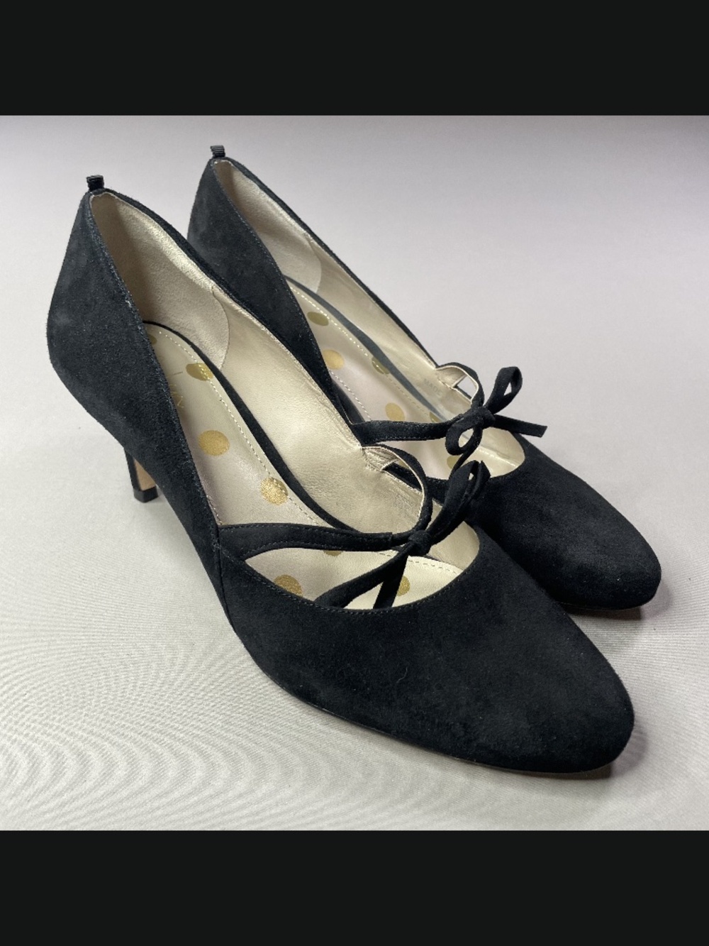 NEW Boden Shoes Womens 11 black suede heels pumps cocktail classic twee